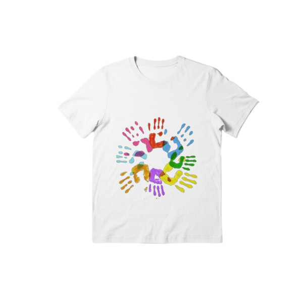 Colorful Hands Print T-shirt