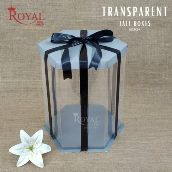 Transparent Tall Box Hexagon Shape (per pc)