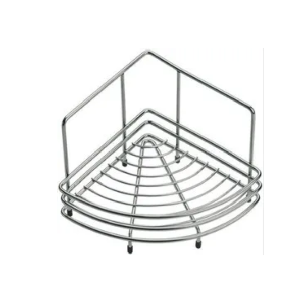 Silver Stainless Steel Single Corner Kitchen Basket