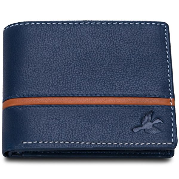 Denial Navy Leather Wallet for Men