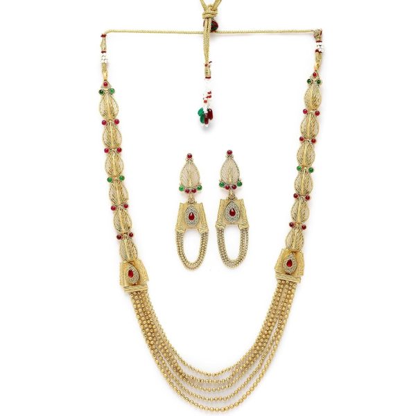 Gold Plated Rani Haar Kundan Necklace Set For Women