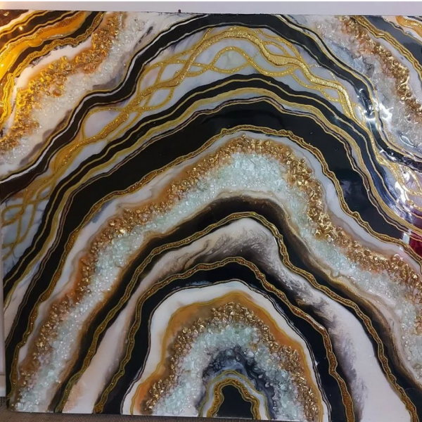 Glass Wooden Resin Geode Ultra Canvas 3D Wall Art