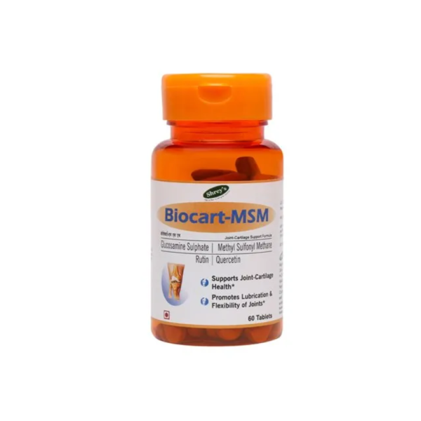 Shreys Biocart MSM Glucosamine MSM Quercetin and Rutin 60 Tablets