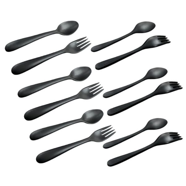 Mellamine Black Cutlery Set