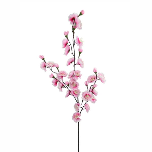 Artificial 44 inch Pink Peach Blossom Flower Stick