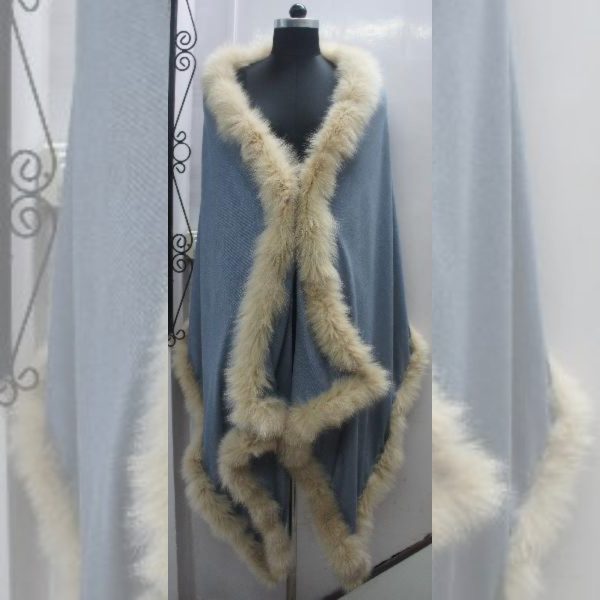 Fur trim pashmina shawls