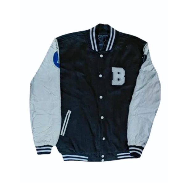 Cotton Blend Versity Jacket Men