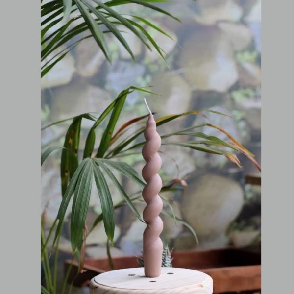 Shade of Brown Spiral Taper Candle