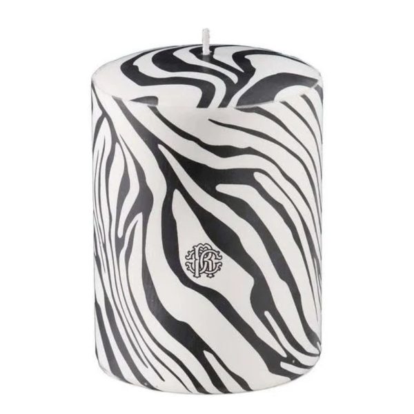 Roberto Cavalli White & Black Wax Cylindrical Candle