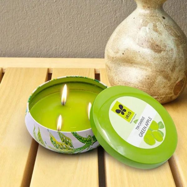 IRIS Green Apple Fragranced Tin Candle