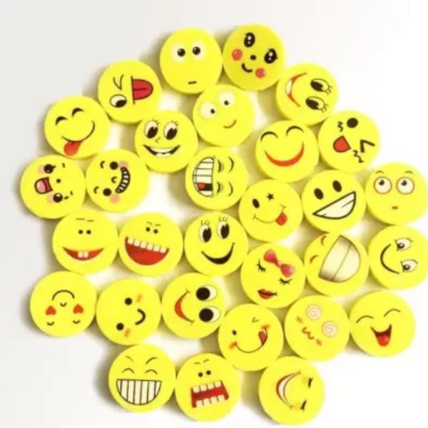 Giftshub 48 Lovely Happy Funny cute smiling face Erasers