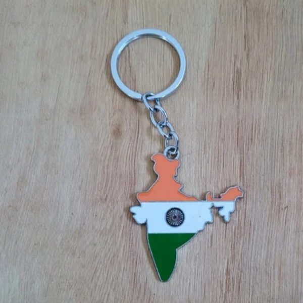 Tiranga India Map Keychain