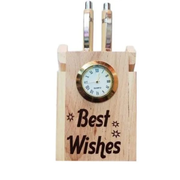 Wooden Pen Table Clock