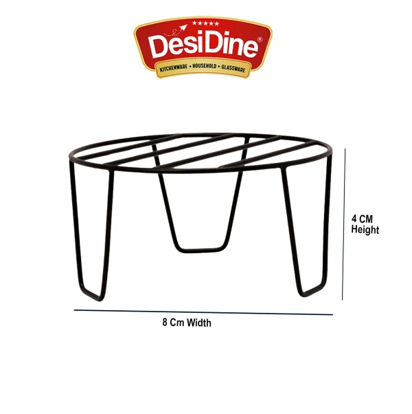 DesiDine Powder Coated Metal Planter Stand for Outdoor or Indoor Planters for Home & office (Set Of 4) - Image 3